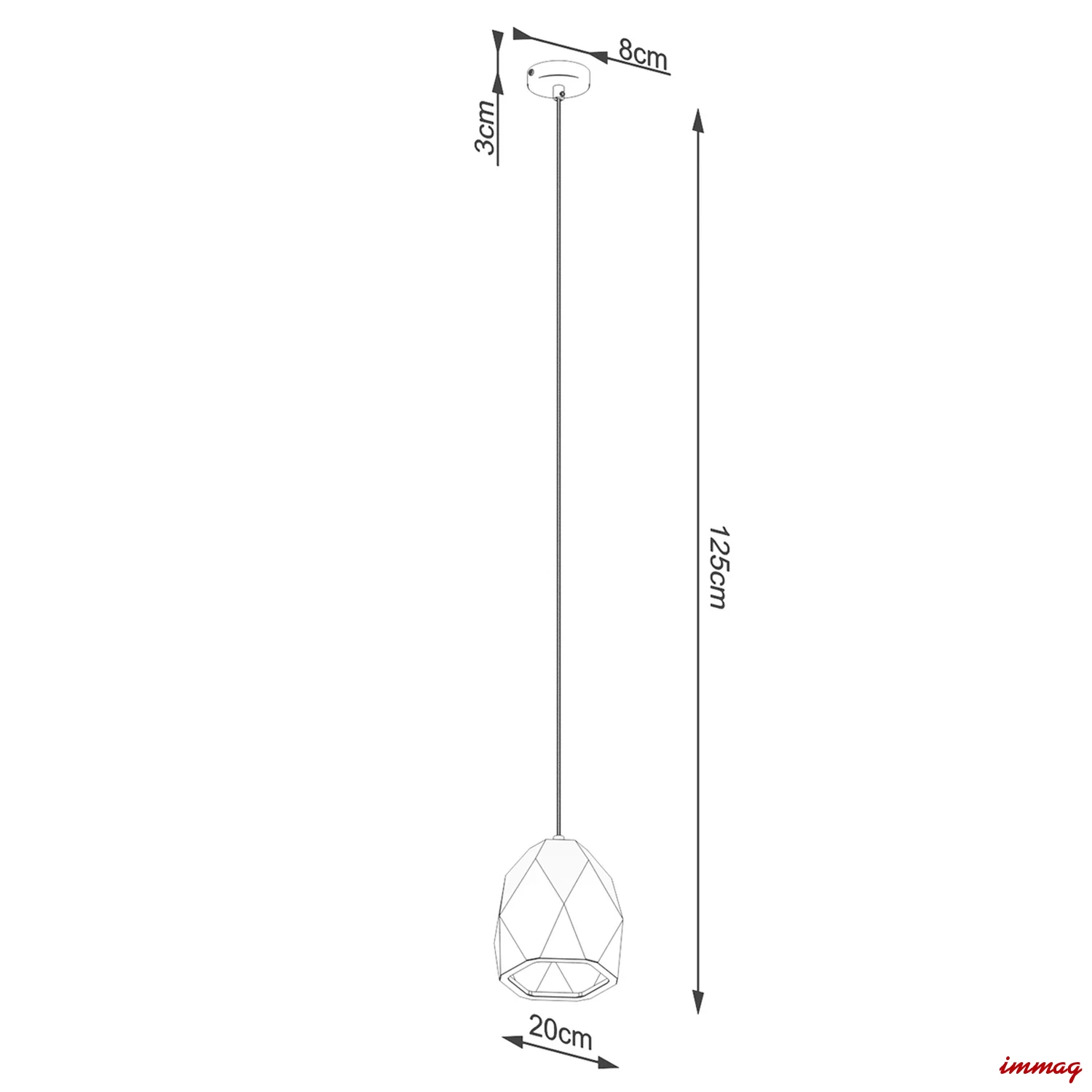Lampa wisząca MINT zwis ceramiczna SL.1251 SOLLUX LIGHTING - wymiary