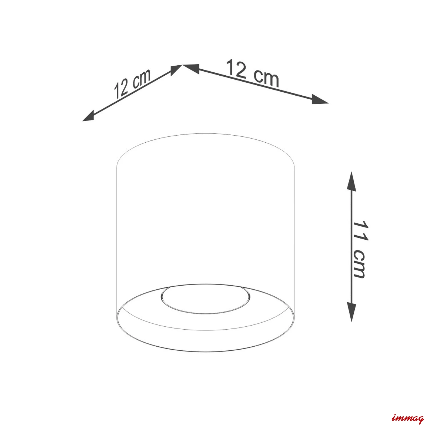 Lampa sufitowa MIKA szara plafon SL.1282 SOLLUX LIGHTING - wymiary