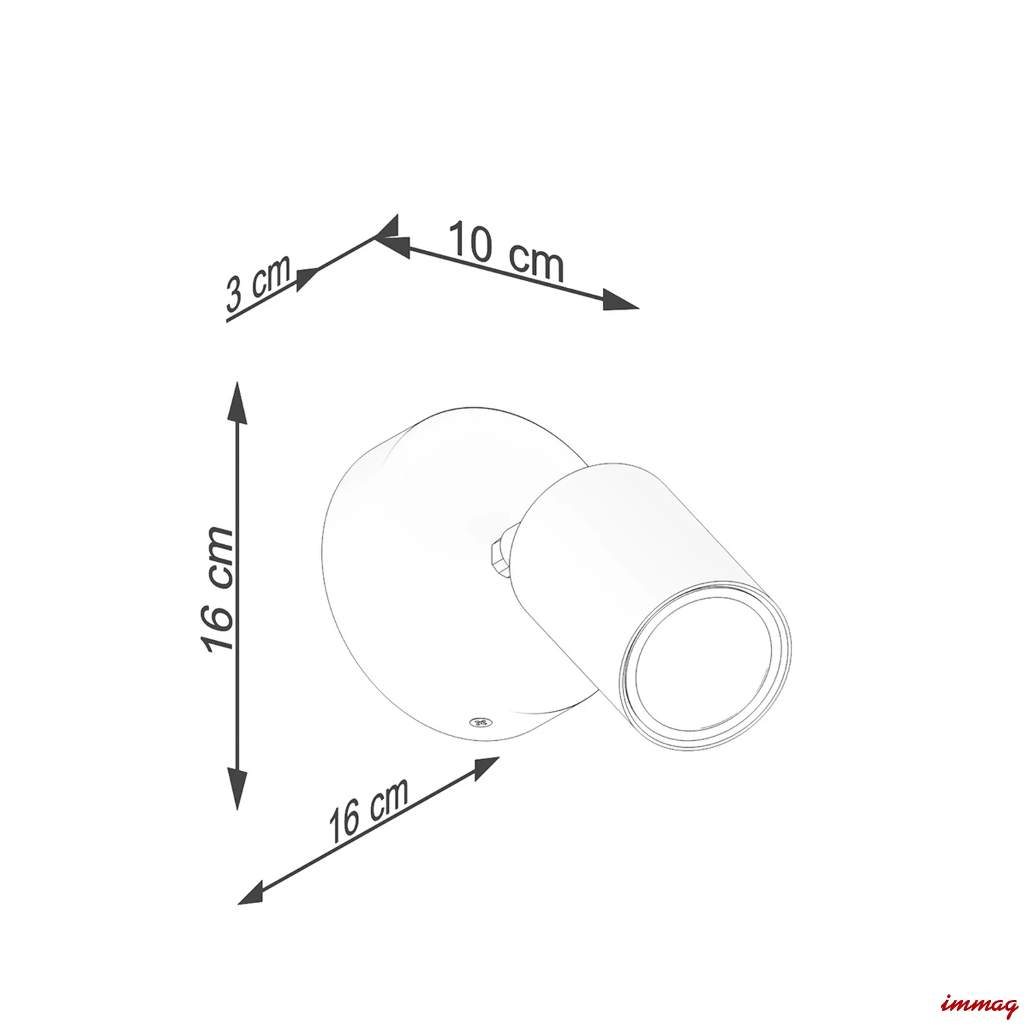 Lampa ścienna VERDO czarna kinkiet SL.1290 SOLLUX LIGHTING - wymiary