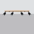 Lampa sufitowa VERDO 4 czarna plafon SL.1294 SOLLUX LIGHTING