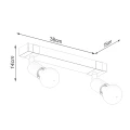 Lampa sufitowa ZUCA 2 czarna plafon SL.1296 SOLLUX LIGHTING