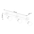 Lampa sufitowa ZUCA 3 czarna plafon SL.1297 SOLLUX LIGHTING