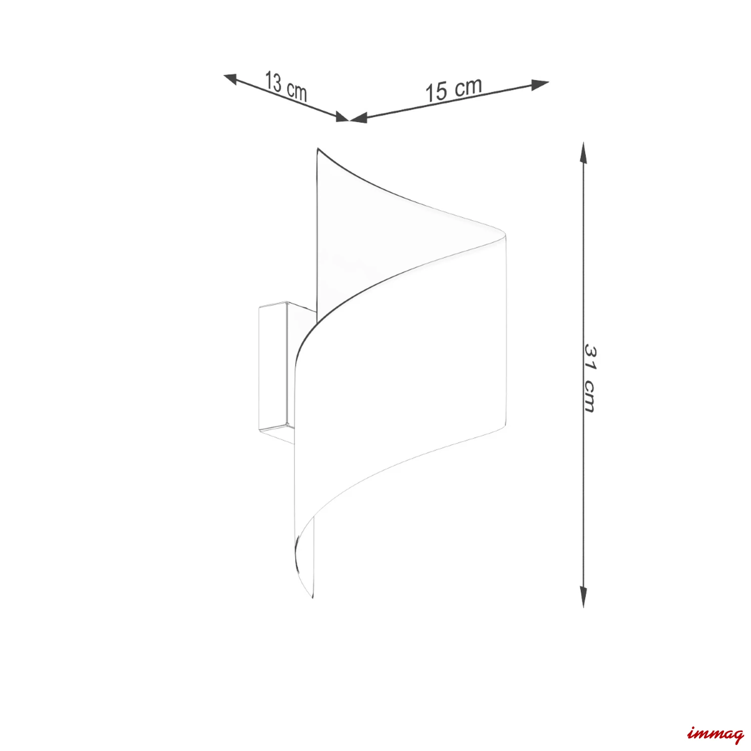Lampa ścienna TALASSA biała kinkiet SL.1308 SOLLUX LIGHTING - wymiary