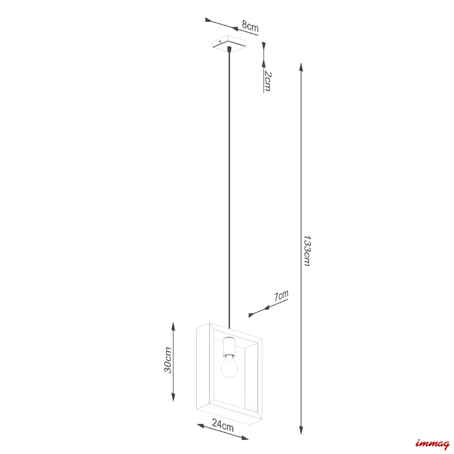 Lampa wisząca ARIES wenge zwis SL.1311 SOLLUX LIGHTING - wymiary