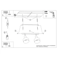 Lampa sufitowa ELBA 2 czarna plafon SL.1317 SOLLUX LIGHTING