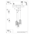 Lampa wisząca BRINA 3P czarna zwis SL.1336 SOLLUX LIGHTING