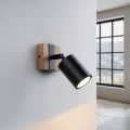 Lampa ścienna FAGER 1 czarna kinkiet SL.1343 SOLLUX LIGHTING