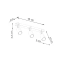 Lampa sufitowa FAGER 3 czarna plafon SL.1345 SOLLUX LIGHTING