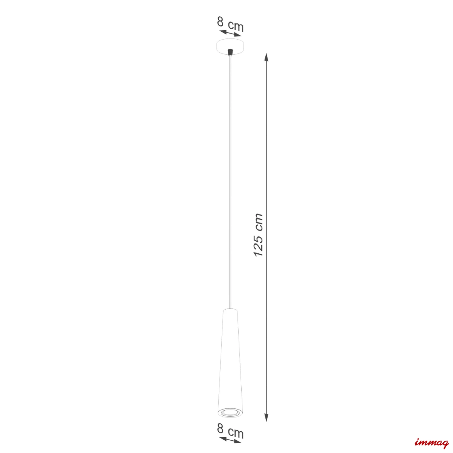 Lampa wisząca ELECTRA beton zwis SL.1347 SOLLUX LIGHTING - wymiary