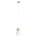 Lampa wisząca PEKKA 1 biała/naturalne drewno zwis SL.1390 SOLLUX LIGHTING