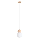 Lampa wisząca PEKKA 1 biała/naturalne drewno zwis SL.1390 SOLLUX LIGHTING
