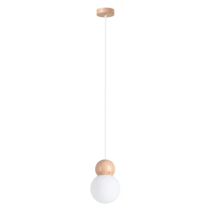 Lampa wisząca PEKKA 1 biała/naturalne drewno zwis SL.1390 SOLLUX LIGHTING