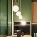 Lampa wisząca PEKKA 1 biała/naturalne drewno zwis SL.1390 SOLLUX LIGHTING