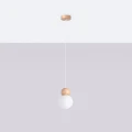 Lampa wisząca PEKKA 1 biała/naturalne drewno zwis SL.1390 SOLLUX LIGHTING