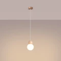 Lampa wisząca PEKKA 1 biała/naturalne drewno zwis SL.1390 SOLLUX LIGHTING