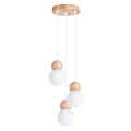 Lampa wisząca PEKKA 3P biała/naturalne drewno zwis SL.1391 SOLLUX LIGHTING