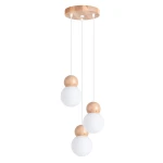 Lampa wisząca PEKKA 3P biała/naturalne drewno zwis SL.1391 SOLLUX LIGHTING