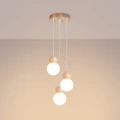 Lampa wisząca PEKKA 3P biała/naturalne drewno zwis SL.1391 SOLLUX LIGHTING