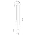 Lampa wisząca PEKKA 3P biała/naturalne drewno zwis SL.1391 SOLLUX LIGHTING