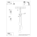 Lampa wisząca PEKKA 3P biała/naturalne drewno zwis SL.1391 SOLLUX LIGHTING