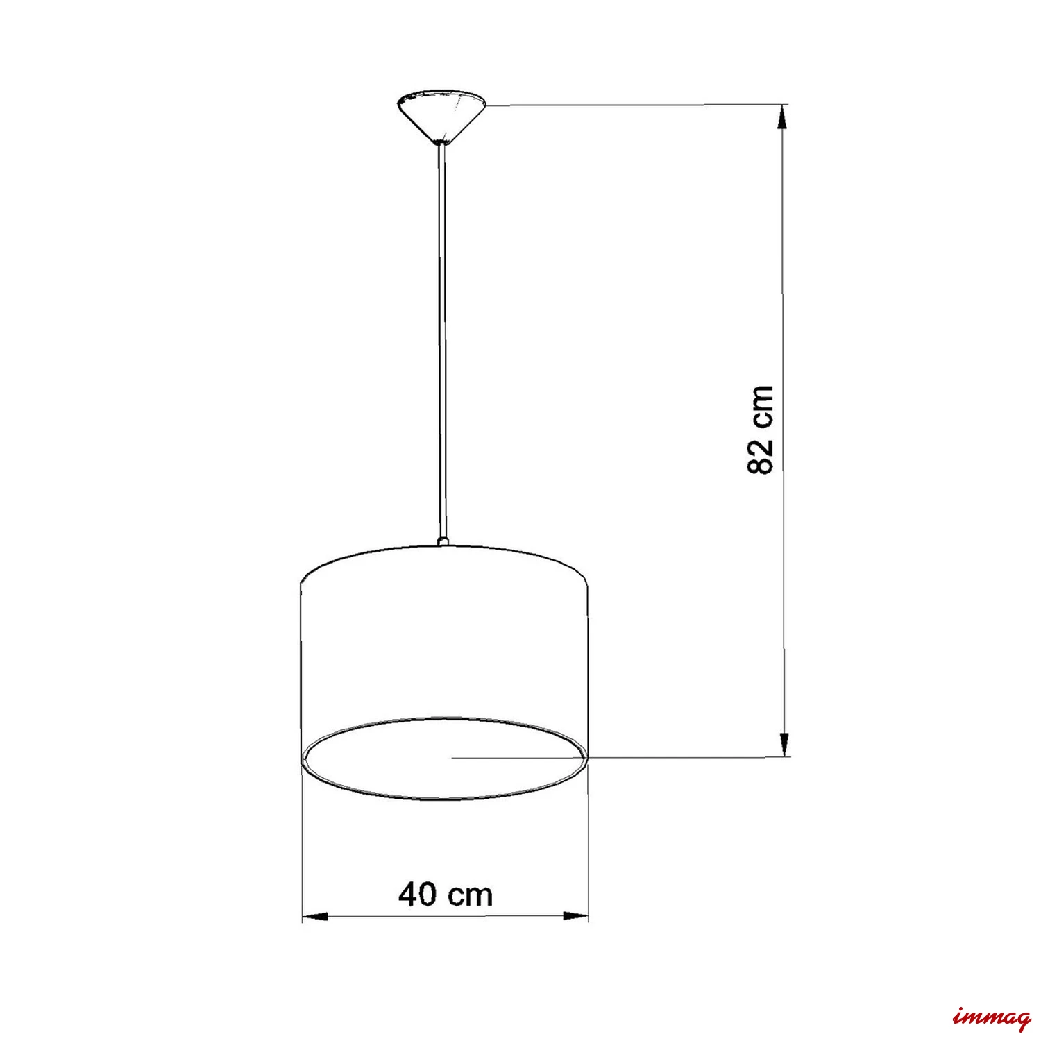 Lampa wisząca FOOTBALL C 40 zwis SL.1429 SOLLUX LIGHTING - wymiary