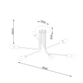 Lampa wisząca NORAH 6 czarna żyrandol SL.1452 SOLLUX LIGHTING