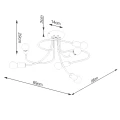 Lampa wisząca LEVAR 6 czarna żyrandol SL.1456 SOLLUX LIGHTING