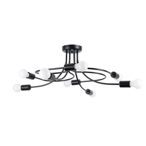 Lampa wisząca LEVAR 8 czarna żyrandol SL.1457 SOLLUX LIGHTING
