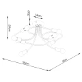 Lampa wisząca LEVAR 8 czarna żyrandol SL.1457 SOLLUX LIGHTING