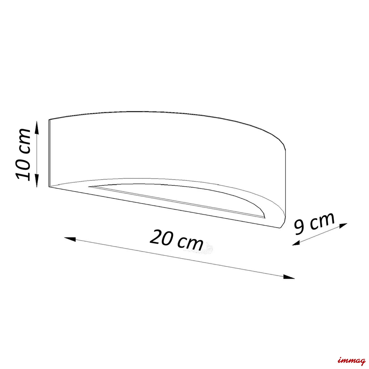 Lampa ścienna ATENA 20 kinkiet Ceramiczny SL.1458 SOLLUX LIGHTING - wymiary