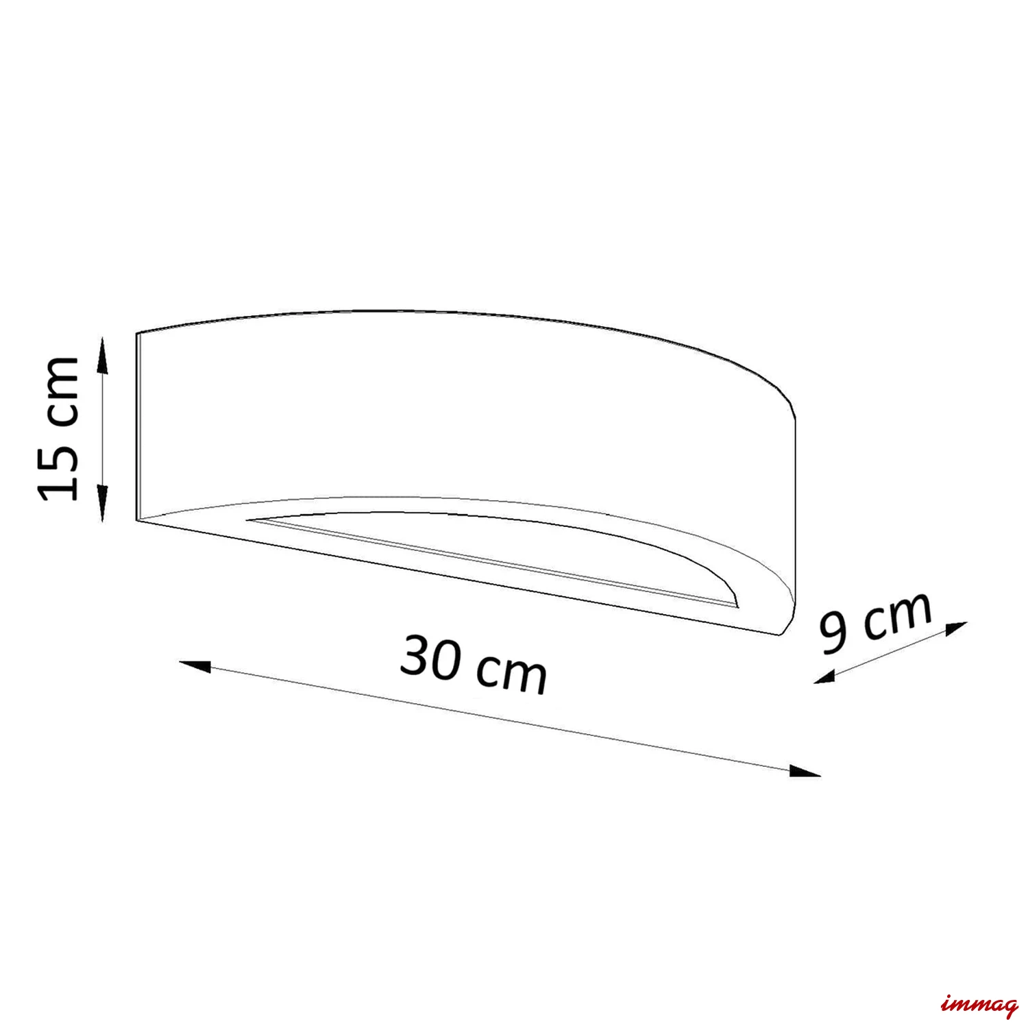 Lampa ścienna ATENA 30 kinkiet Ceramiczny SL.1459 SOLLUX LIGHTING - wymiary