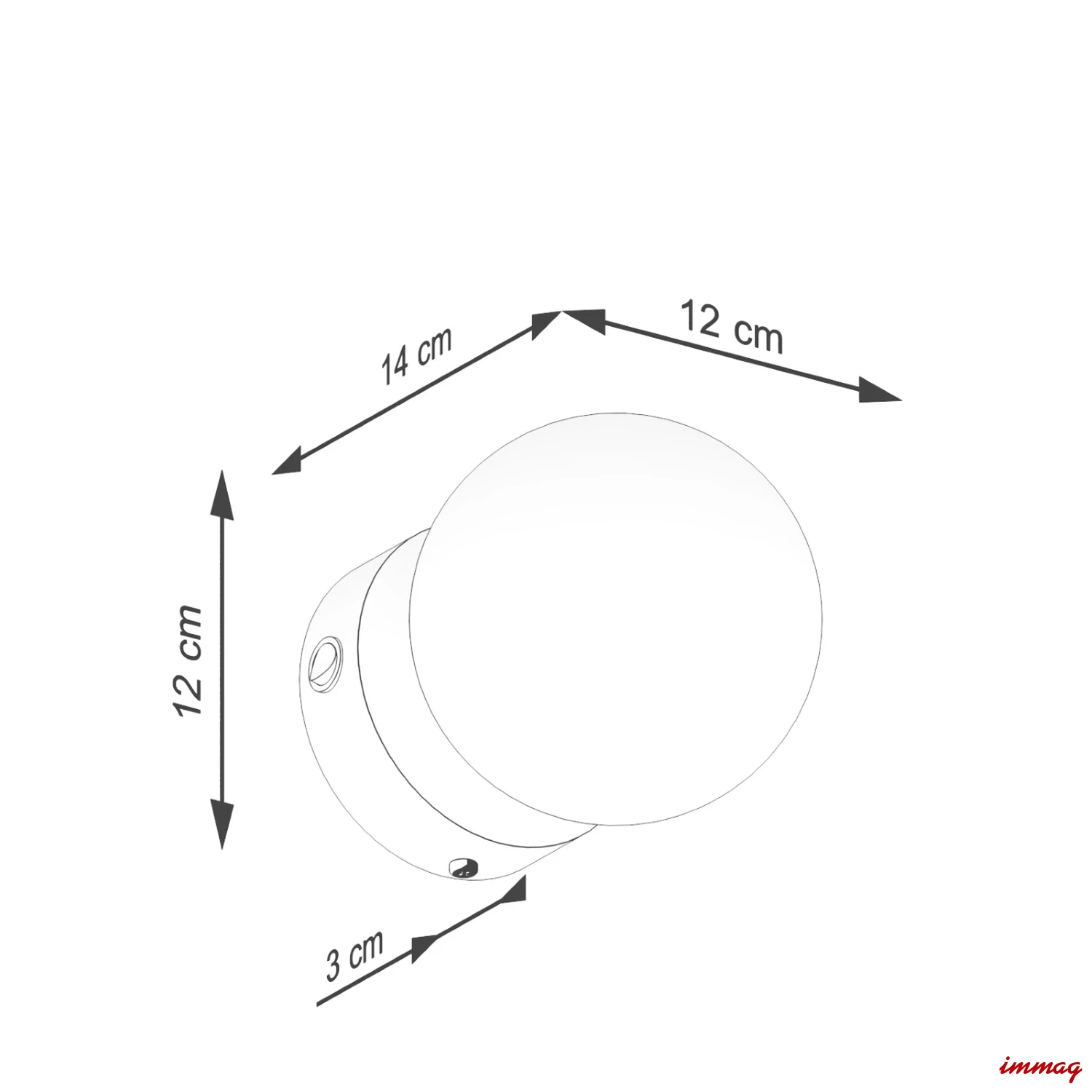 Lampa ścienna YOLI 1 biała kinkiet SL.1460 SOLLUX LIGHTING - wymiary