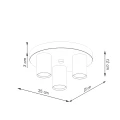 Lampa sufitowa LAGOS 3P biała plafon SL.1464 SOLLUX LIGHTING