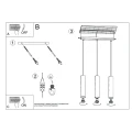 Lampa wisząca LAGOS 3L zielona oliwka zwis SL.1486 SOLLUX LIGHTING