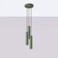 Lampa wisząca LAGOS 3P zielona oliwka zwis SL.1487 SOLLUX LIGHTING