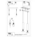 Lampa wisząca LAGOS 2 ochra czerwona zwis SL.1490 SOLLUX LIGHTING