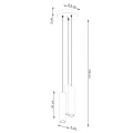 Lampa wisząca LAGOS 3P ochra czerwona zwis SL.1492 SOLLUX LIGHTING
