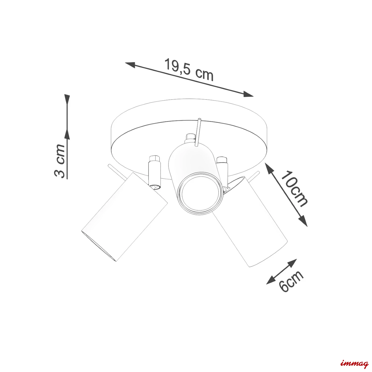 Lampa sufitowa RING 3P zielony oliwkowy plafon SL.1503 SOLLUX LIGHTING - wymiary