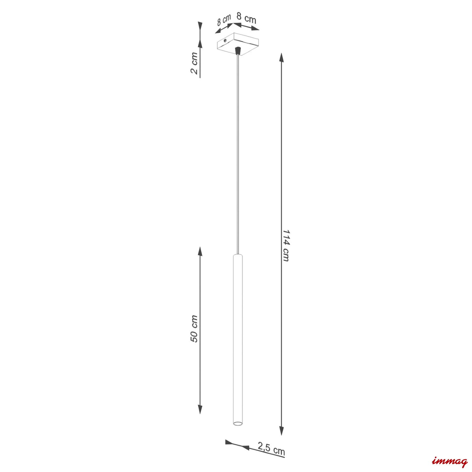 Lampa wisząca PASTELO 1 zielona oliwka zwis SL.1518 SOLLUX LIGHTING - wymiary