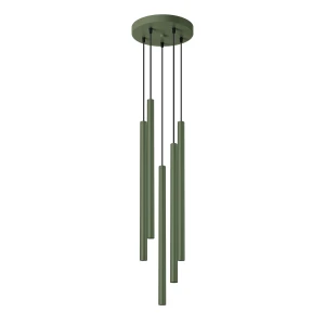 Lampa wisząca PASTELO 5P zielona oliwka zwis SL.1522 SOLLUX LIGHTING