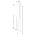 Lampa wisząca PASTELO 5P ochra czerwona zwis SL.1528 SOLLUX LIGHTING