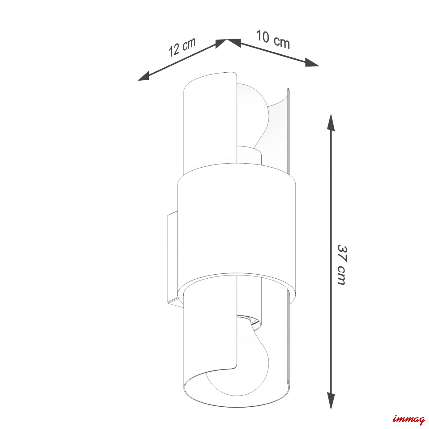 Lampa ścienna FLASH 2 biała kinkiet SL.1674 SOLLUX LIGHTING - wymiary