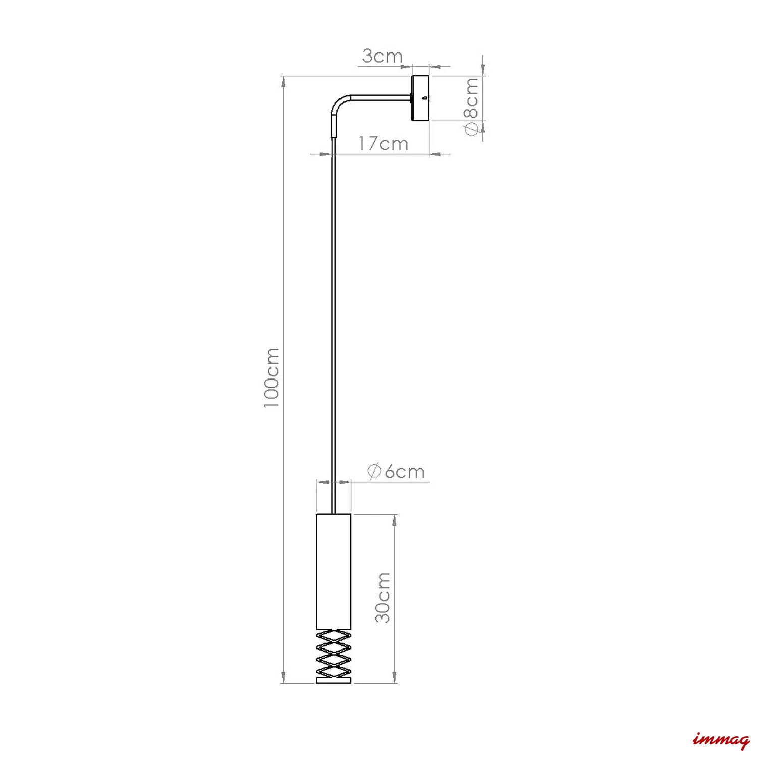 Lampa ścienna LAMI biała kinkiet SL.1690 SOLLUX LIGHTING - wymiary