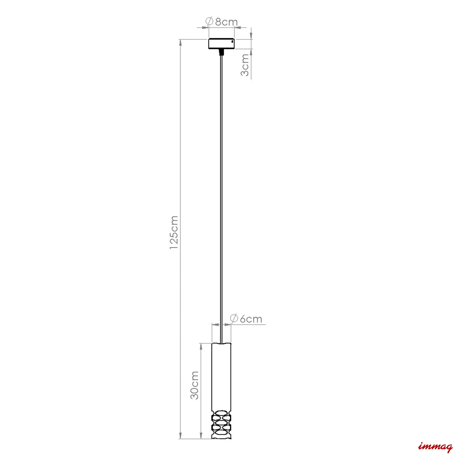 Lampa wisząca LIRO 1 biała zwis SL.1691 SOLLUX LIGHTING - wymiary