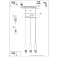 Lampa wisząca LIRO 3L biała zwis SL.1693 SOLLUX LIGHTING