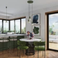 Lampa wisząca ESTRIA 1 beżowa/zielona oliwka zwis SL.1872 SOLLUX LIGHTING