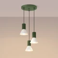 Lampa wisząca ESTRIA 3P beżowa/zielona oliwka zwis SL.1873 SOLLUX LIGHTING