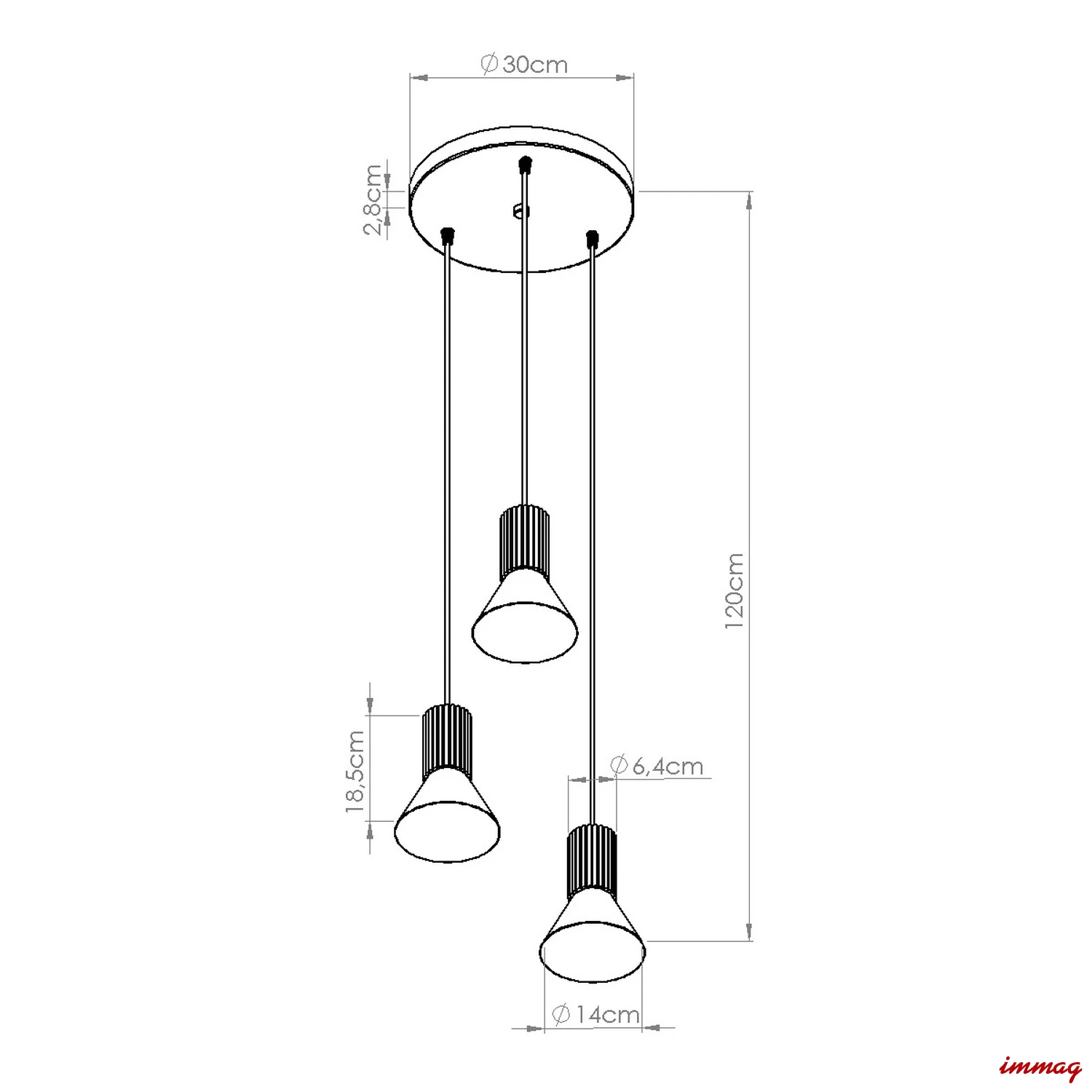 Lampa wisząca ESTRIA 3P beżowa/zielona oliwka zwis SL.1873 SOLLUX LIGHTING - wymiary