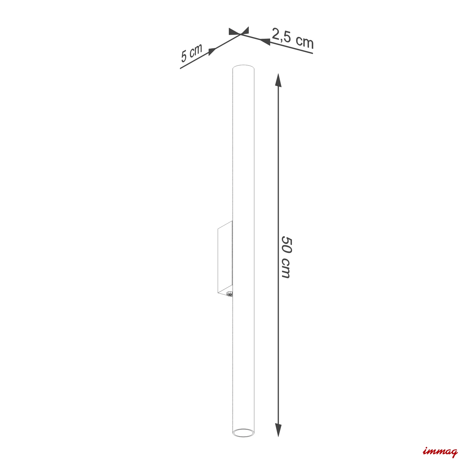 Lampa ścienna PASTELO 2 ultramaryna kinkiet SL.2128 SOLLUX LIGHTING - wymiary