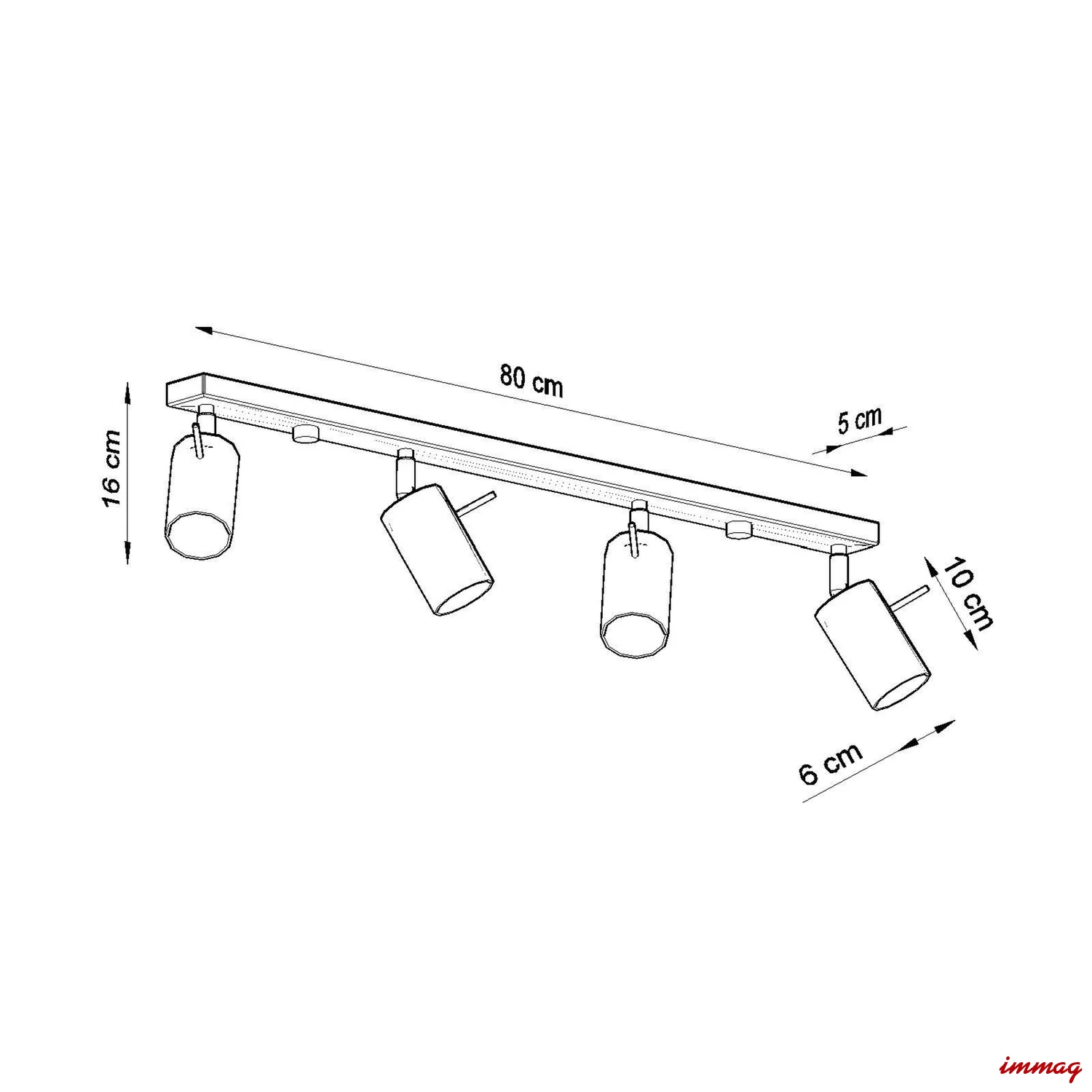 Lampa sufitowa RING 4L burgund plafon SL.2163 SOLLUX LIGHTING - wymiary
